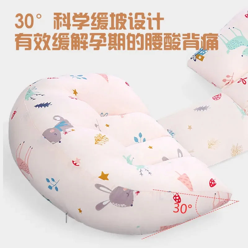 Cotton Waist Maternity Pillow for Pregnant Women - U-Shaped Full Body Pregnancy Pillow & Cushion Pad for Sleeping