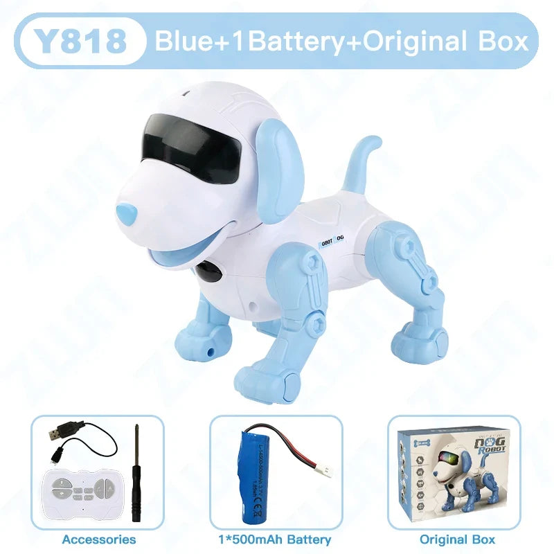 ZWN RC Robot Stunt Dog Toy with Voice Command, Programmable Touch-Sense, and Music, Electronic Robot Dog Gift for Children