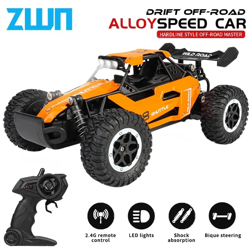ZWN 1:16/1:20 RC Car with LED Light and 2WD Off-Road Climbing Remote Control