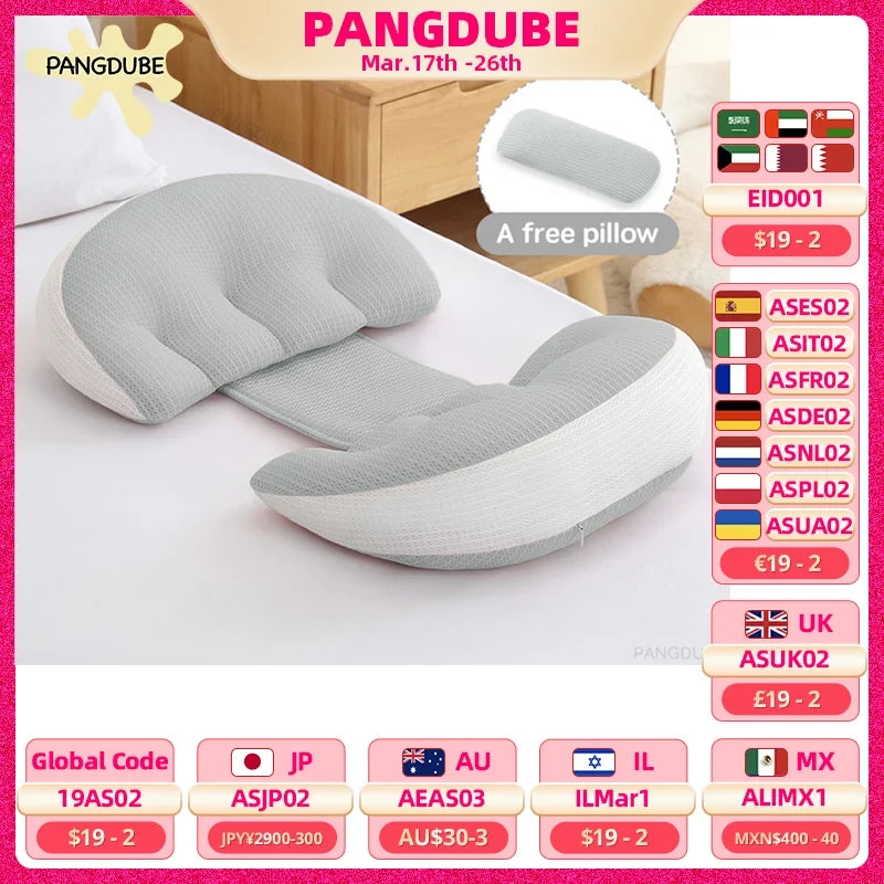 PANGDUBE Pregnancy Waist Support Pillow - Adjustable Body Pillow for Pregnant Women, Pregnancy Care Cushion