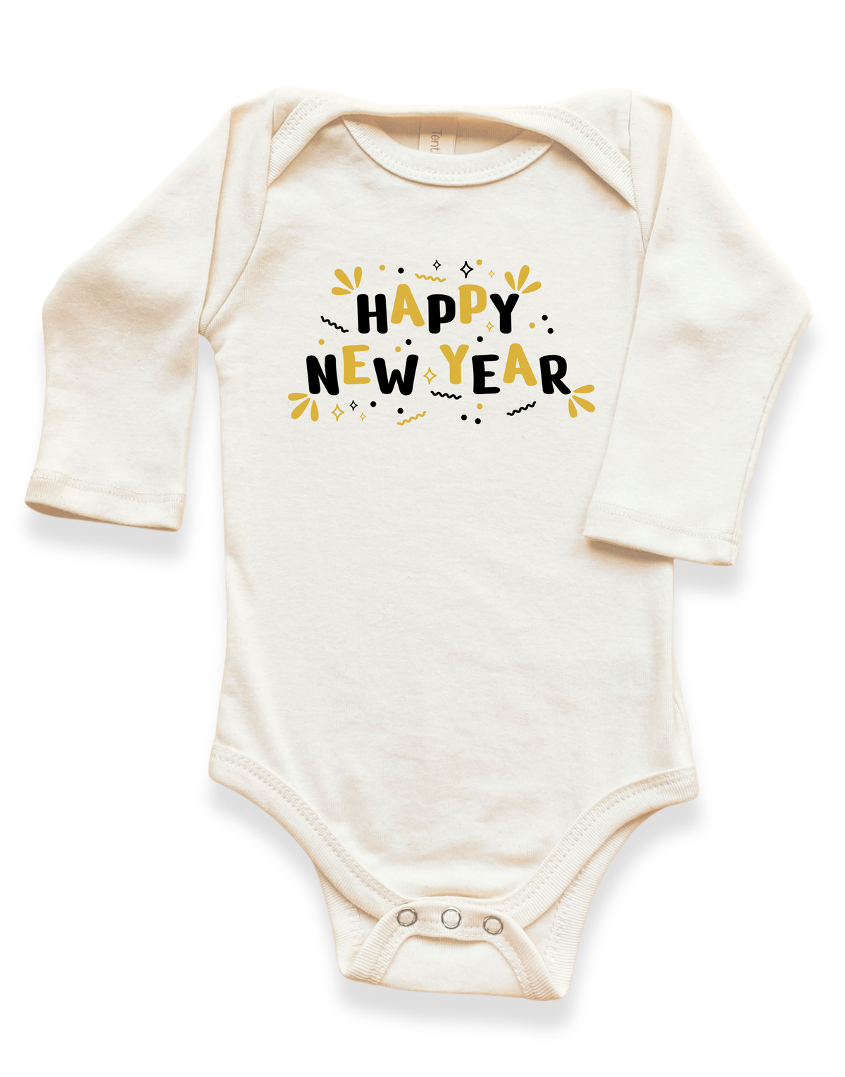 Happy New Year Organic Baby Bodysuit Long Sleeve