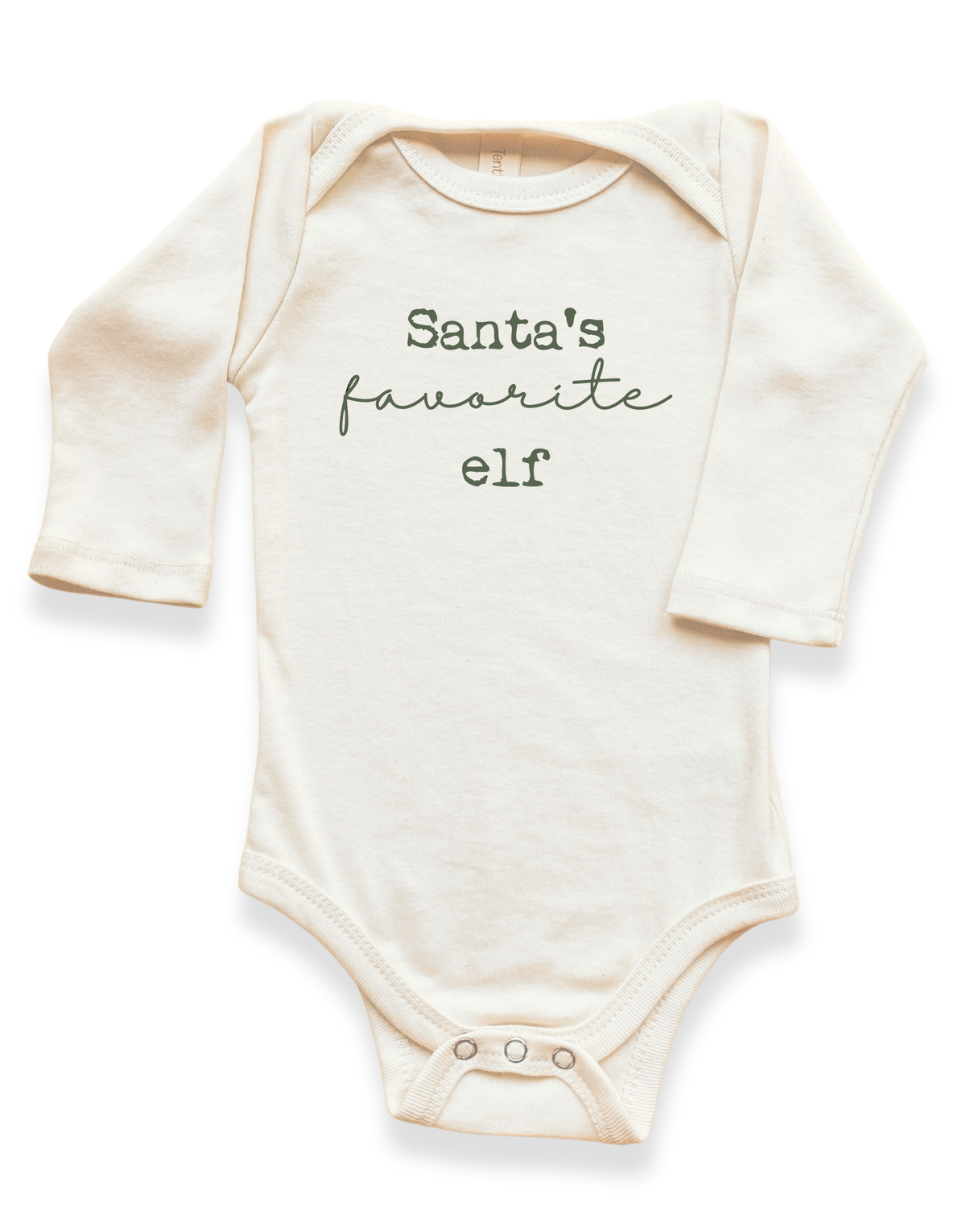 Santa's Favorite Elf Organic Baby Bodysuit Long Sleeve