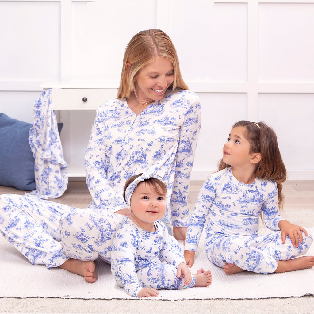 Toile de Jouy Girl's Bamboo Pajama Set