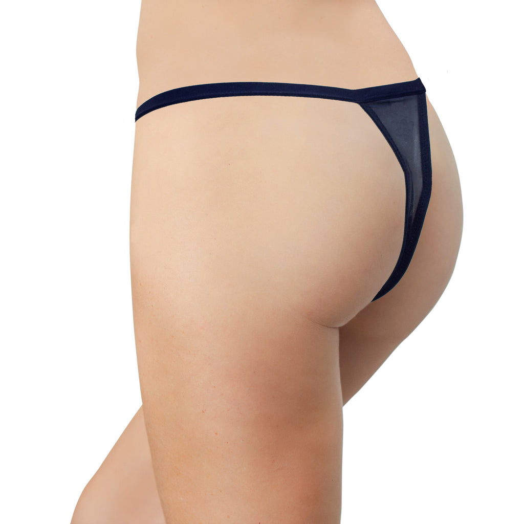 Mesh Thong with Elastic Waist, XS-2X