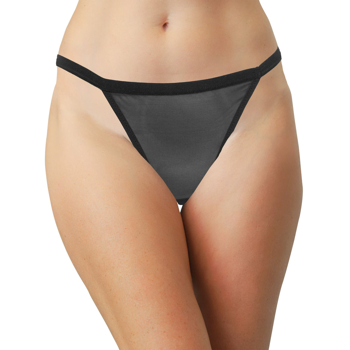 Mesh Thong with Elastic Waist, XS-2X