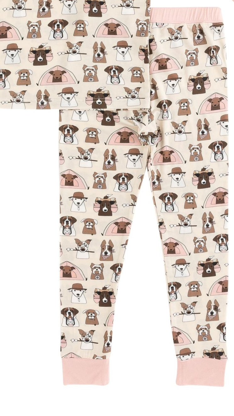 Camp Paws (Short Sleeve PJ) - Pink