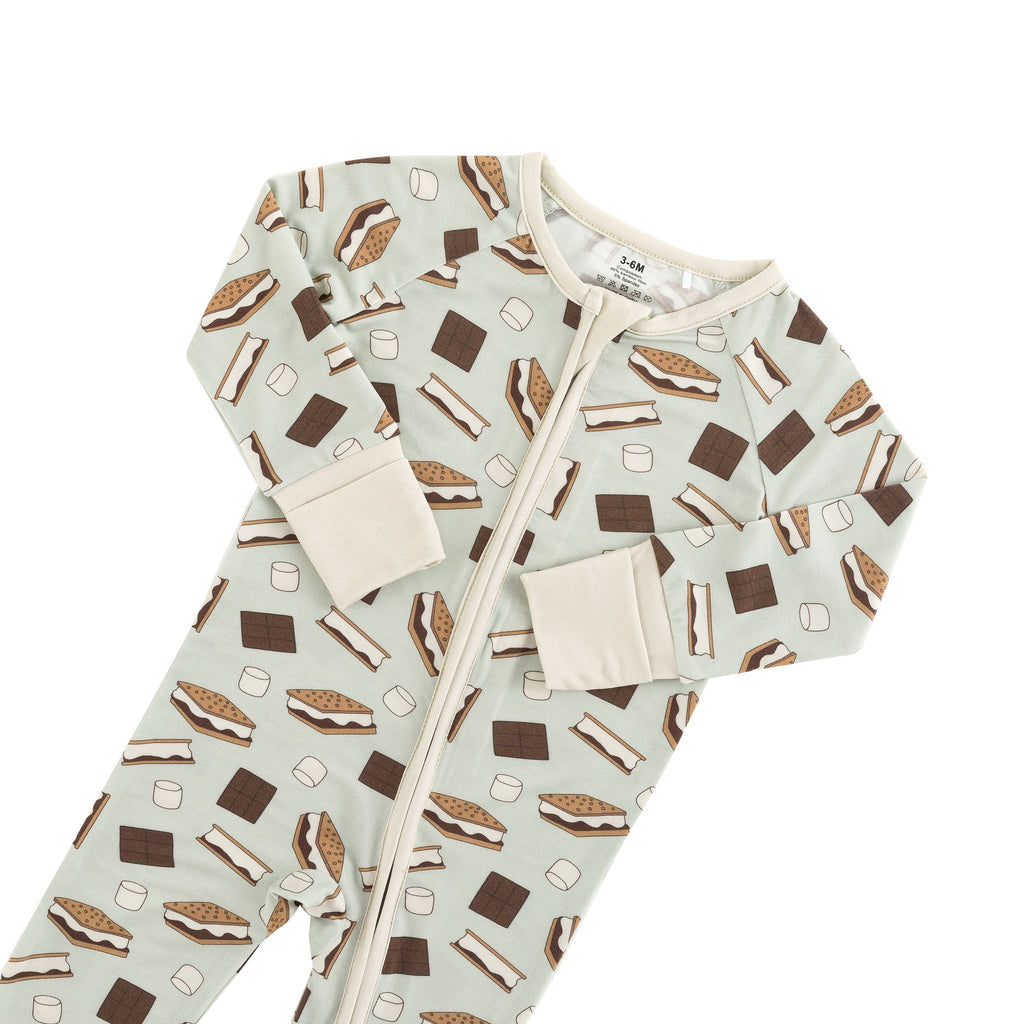S'more to Love (Convertible Zip Footies) - Blue