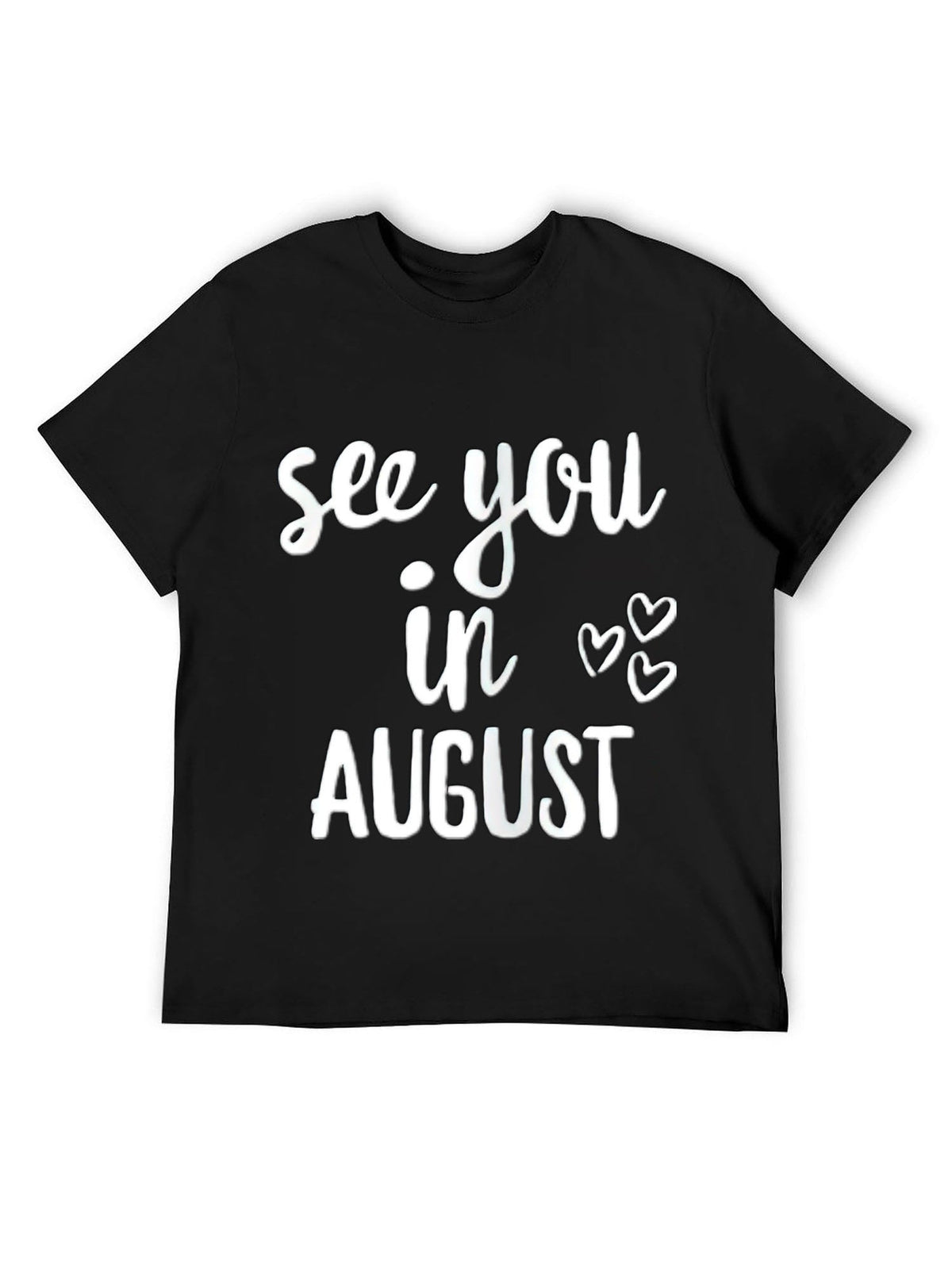 See You in August" Women's Maternity Tee - Soft 100% Cotton, Lightweight & Breathable with Crew Neck, Short Sleeves - Ideal for Pregnancy Announcement, Casual Wear & More, Maternity Clothes