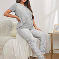 Maternity Nursing Two-Piece Short Sleeve Nightwear Set - Comfortable Casual Home & Sleepwear for Pregnant Women