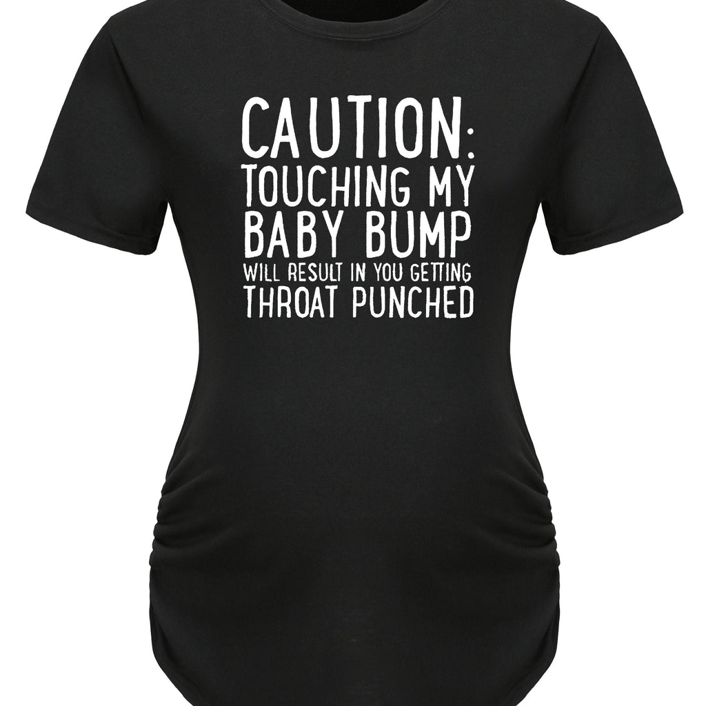 Women's Maternity T-Shirt, Slogan Graphic Print Tees