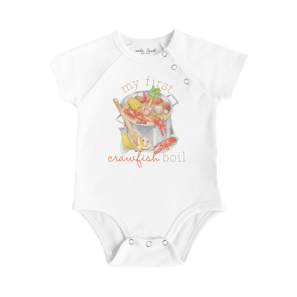 My First Crawfish Boil Organic Cotton Baby Onesie