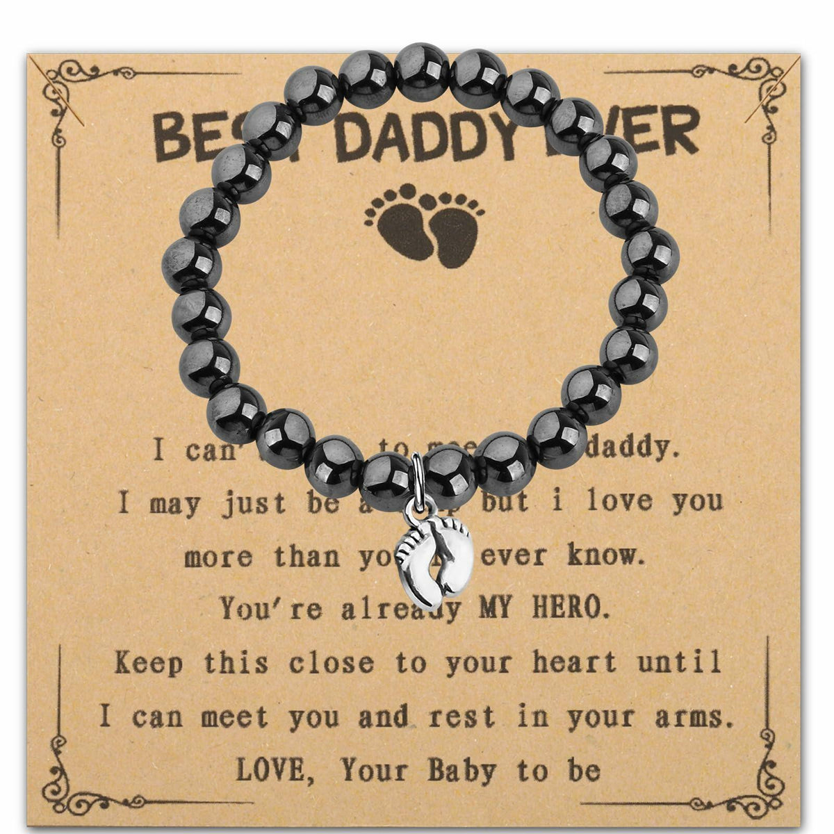 LQRI Bead Bracelet New Dad Gift Daddy To Be Pregnancy Announcement Small