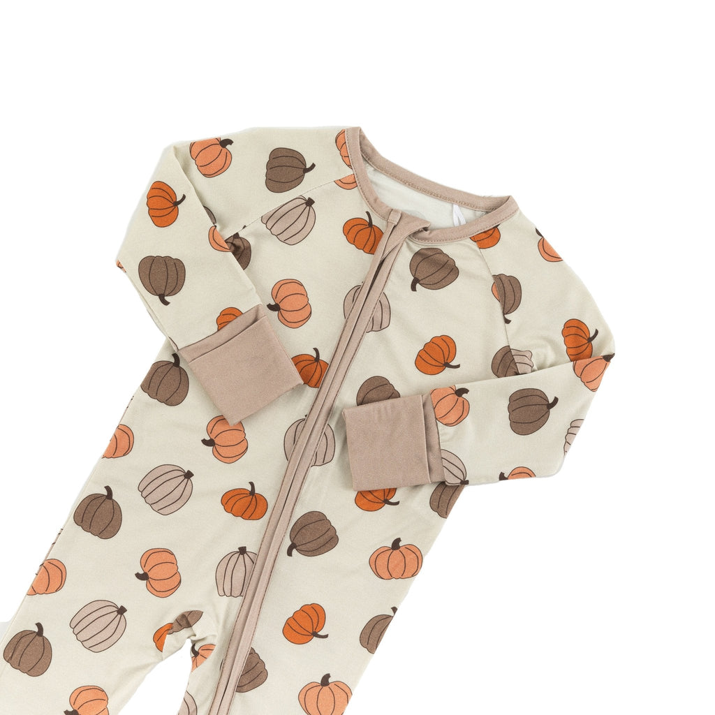 Pumpkins Beige (Convertible Zip Footies)
