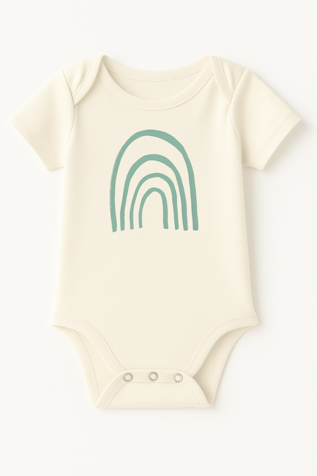 Rainbow Seafoam Organic Cotton Baby Bodysuit Short Sleeve