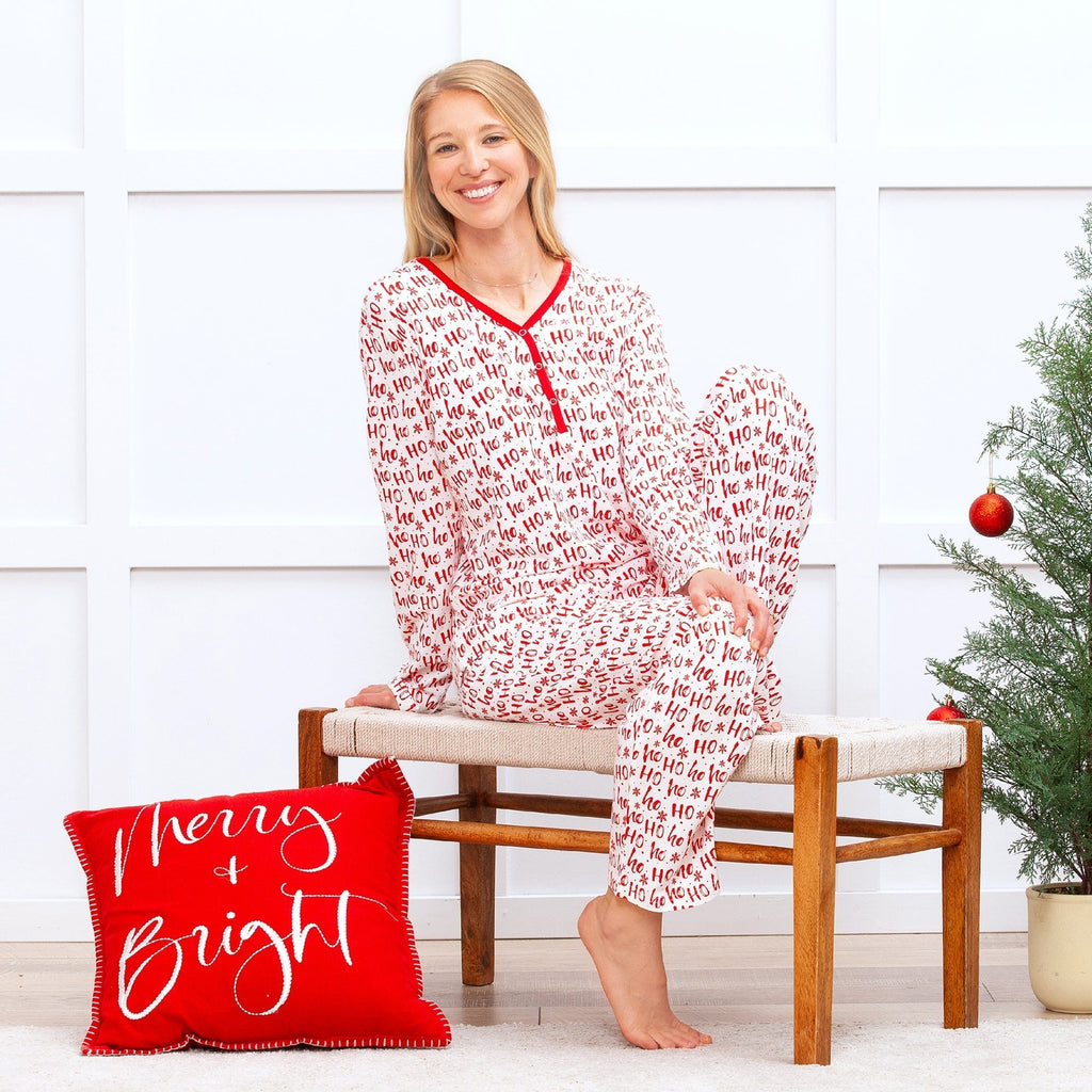 Christmas Ho-Ho-Ho Women's Bamboo Pajama Family Matching Set